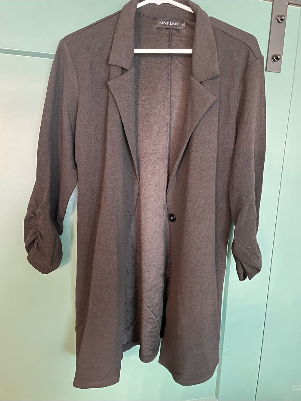 Women's Dark Gray Open Front Blazer